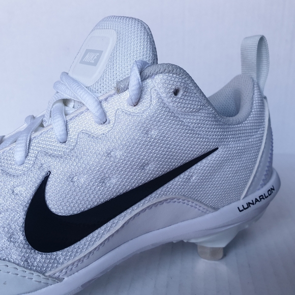 Nike Wm's Lunar Hyperdiamond 2 Pro White Softball Cleats w/ 9 Metal Spikes 5.5 - Picture 14 of 16